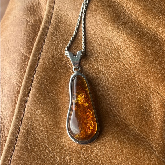 925 amber pendant necklace - Picture 8 of 11